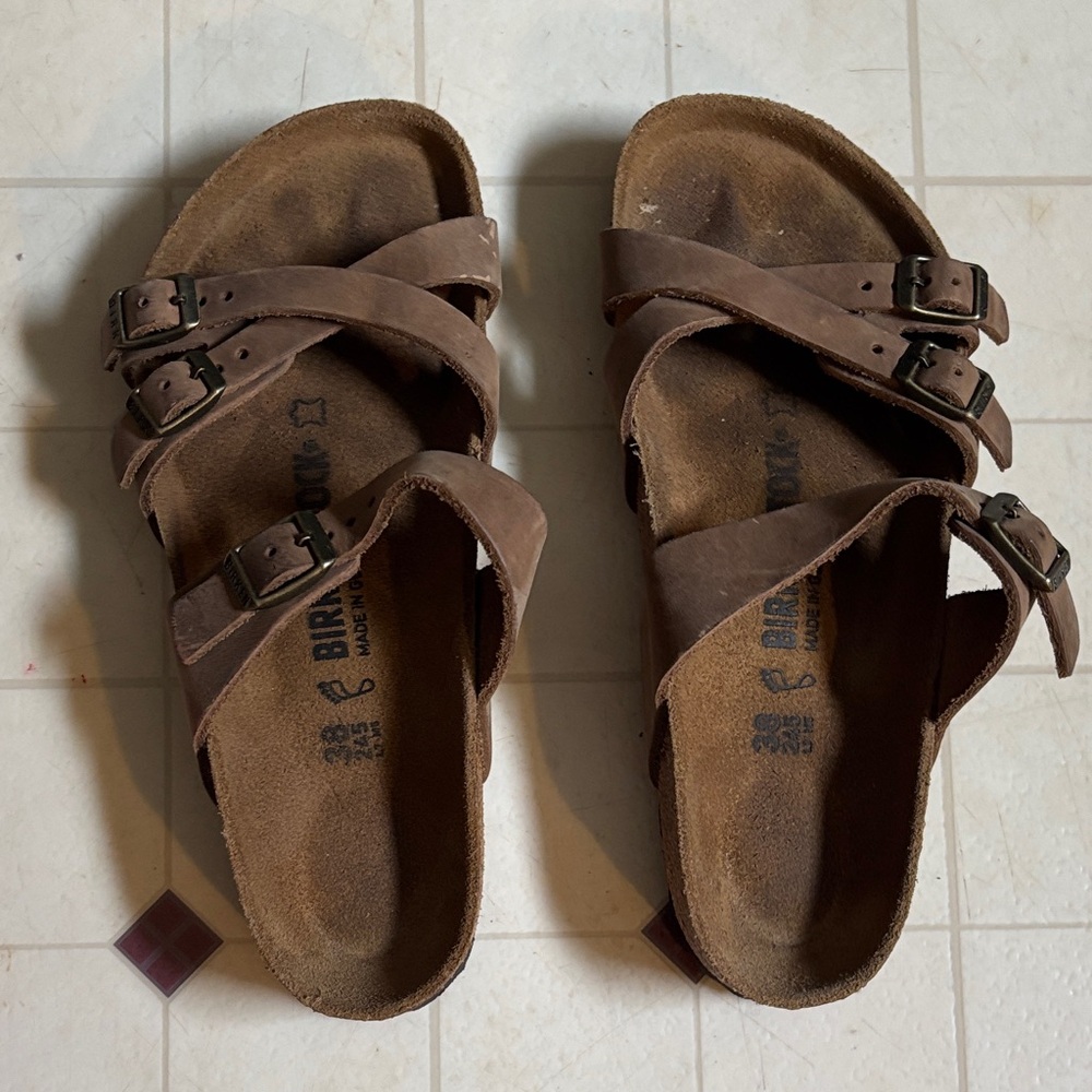 Birkenstock Dark Brown Leather Sandals
